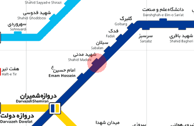 Shahid Madani station map