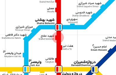 Shahid Mofatteh station map