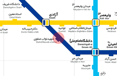 Shahid Navvab-e Safavi station map