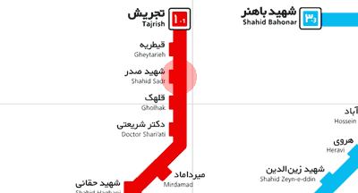 Shahid Sadr station map