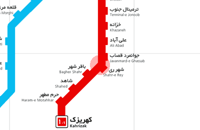 Shahr-e-Rey station map