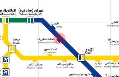 Sharif University station map