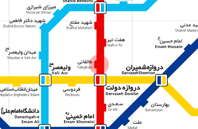 Taleghani station map
