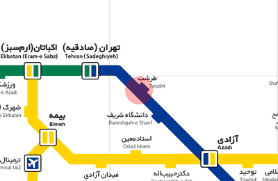 Tarasht station map