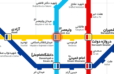 Vali Asr station map
