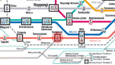 A-07 Sengakuji station map
