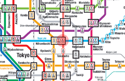 A-13 Nihombashi station map