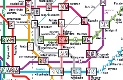A-15 Higashi-Nihombashi station map