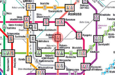 A-16 Asakusabashi station map