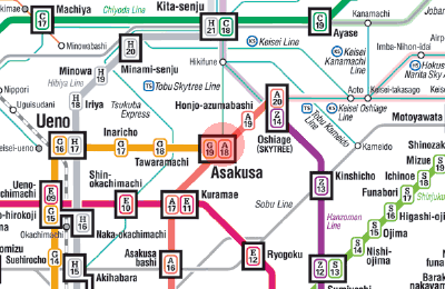 A-18 Asakusa station map