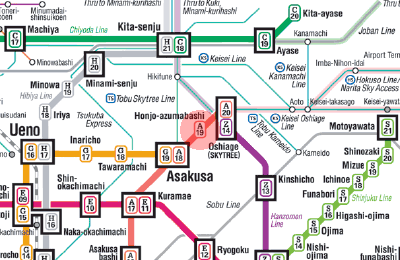 A-19 Honjo-Azumabashi station map