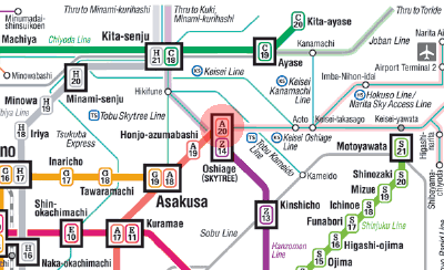 A-20 Oshiage station map
