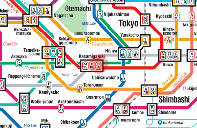 C-08 Kasumigaseki station map