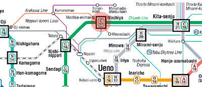 C-17 Machiya station map