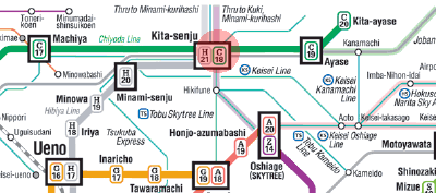 C-18 Kita-Senju station map
