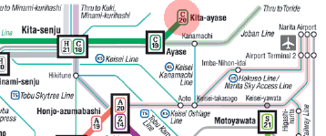 C-20 Kita-Ayase station map
