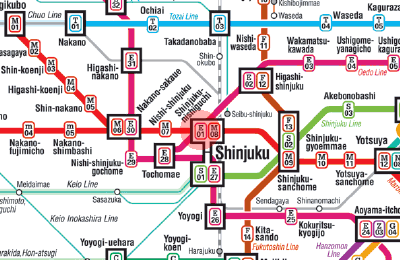 E-01 Shinjuku-Nishiguchi station map