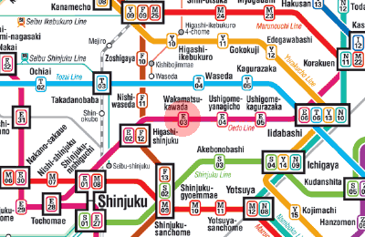 E-03 Wakamatsu-Kawada station map