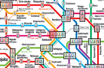 E-06 Iidabashi station map