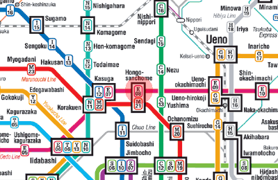 E-08 Hongo-Sanchome station map