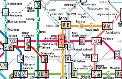 E-09 Ueno-Okachimachi station map