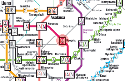 E-12 Ryogoku station map