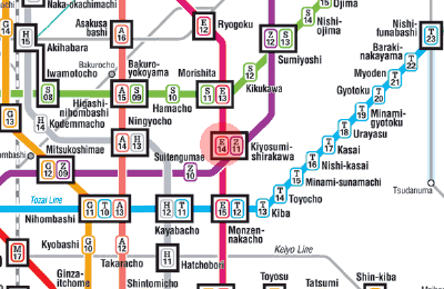 E-14 Kiyosumi-shirakawa station map