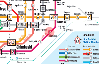 E-17 Kachidoki station map