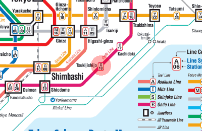E-18 Tsukijishijo station map