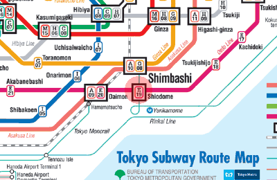 E-19 Shiodome station map