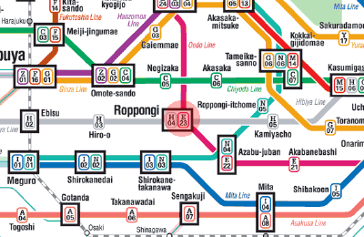 E-23 Roppongi station map
