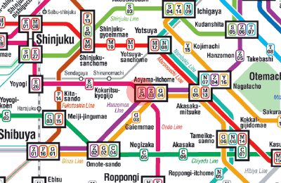 E-24 Aoyama-Itchome station map