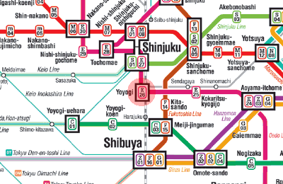 E-26 Yoyogi station map