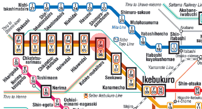 F-06 Kotake-Mukaihara station map