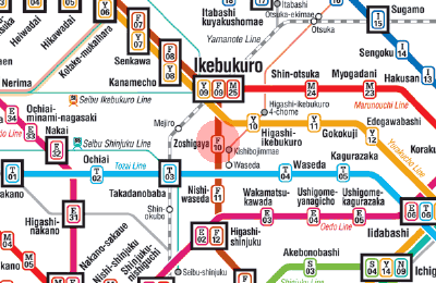 F-10 Zoshigaya station map