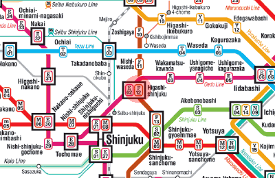 F-12 Higashi-Shinjuku station map