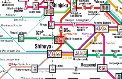 F-15 Meiji-Jingomae station map