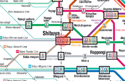 F-16 Shibuya station map