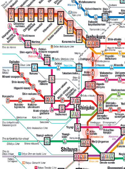Fukutoshin Line Map Tokyo Metro