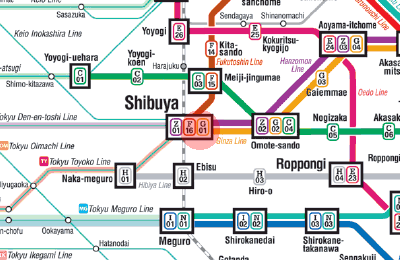 G-01 Shibuya station map