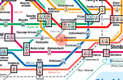 G-07 Toranomon station map