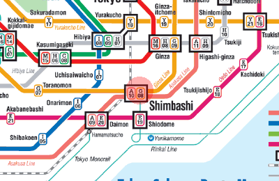 G-08 Shimbashi station map