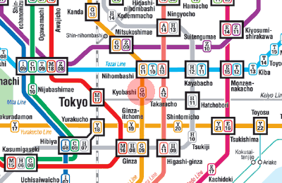 G-10 Kyobashi station map