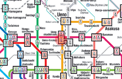 G-15 Ueno-Hirokoji station map