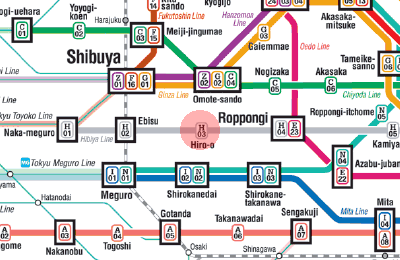 H-03 Hiroo station map