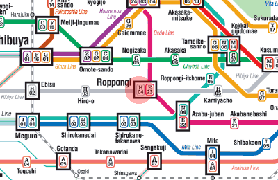 H-04 Roppongi station map