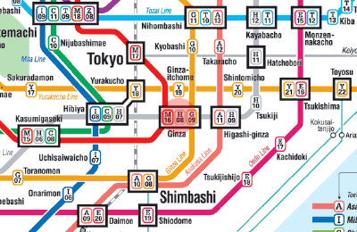 H-08 Ginza station map