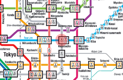 H-12 Kayabacho station map
