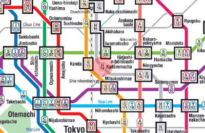 H-14 Kodemmacho station map