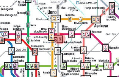 H-16 Naka-Okachimachi station map